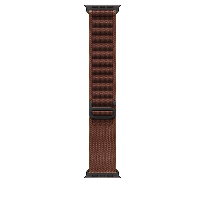 Apple Alpine Loop pasek do smartwatcha 49 mm, burgundowy, rozmiar duży, wykończenie z czarnego tytanu, MKF24ZM/A
