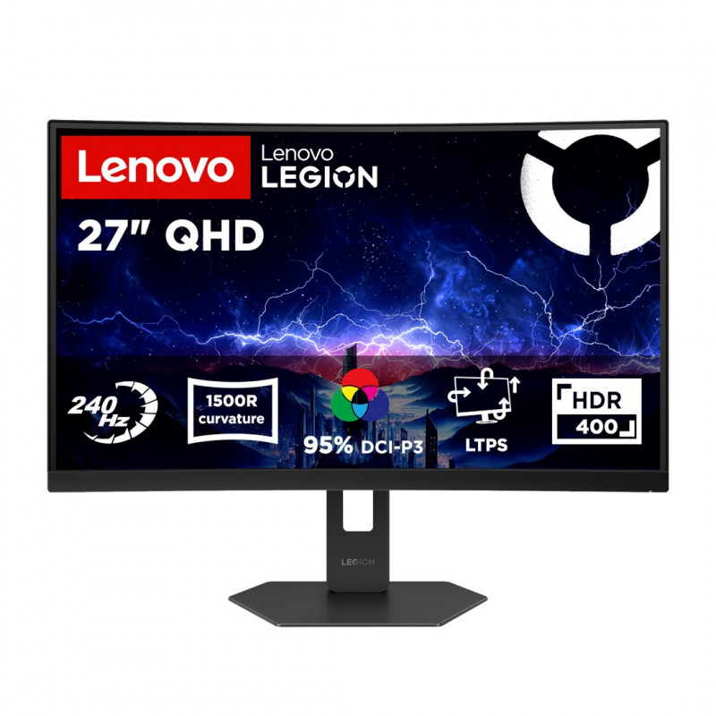 Lenovo Legion 27Q-2c monitor dla graczy, 27 cali, WQHD, 240 Hz, zakrzywiony, 67EFGAC1EU
