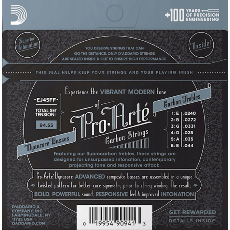 Daddario D'Addario EJ45FF Pro-Arté Carbon struny do gitary klasycznej