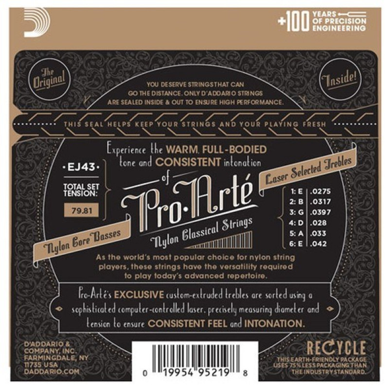 Daddario D'Addario EJ43 Pro-Arté Carbon struny do gitary klasycznej