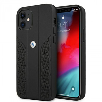 BMW BMHCP12SRSPPK Curve Perforate skórzane etui typu hardcase do Apple iPhone 12 mini, czarne