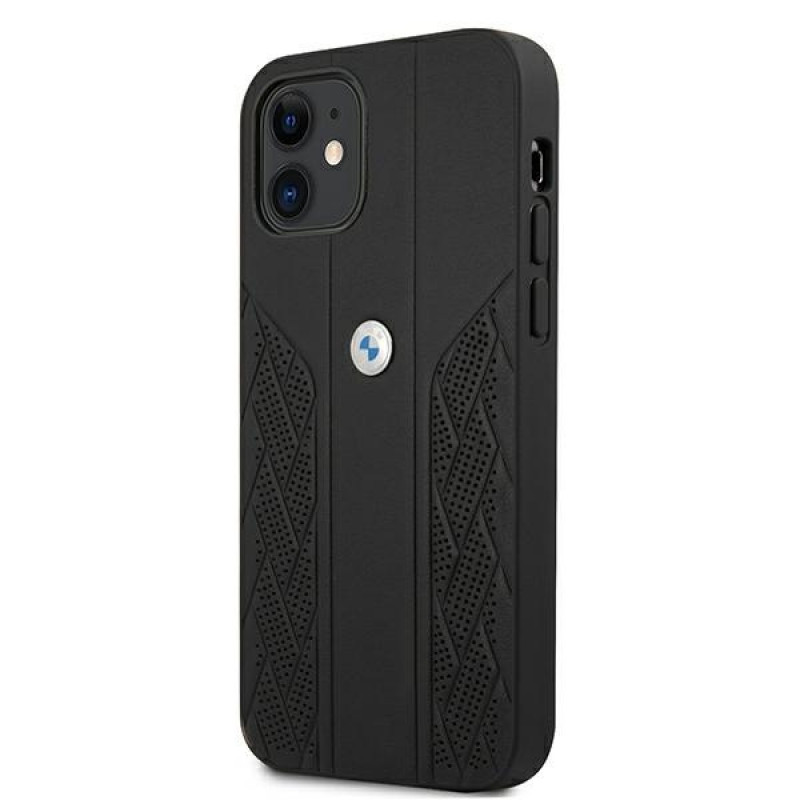 BMW BMHCP12SRSPPK Curve Perforate skórzane etui typu hardcase do Apple iPhone 12 mini, czarne