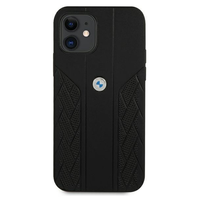 BMW BMHCP12SRSPPK Curve Perforate skórzane etui typu hardcase do Apple iPhone 12 mini, czarne