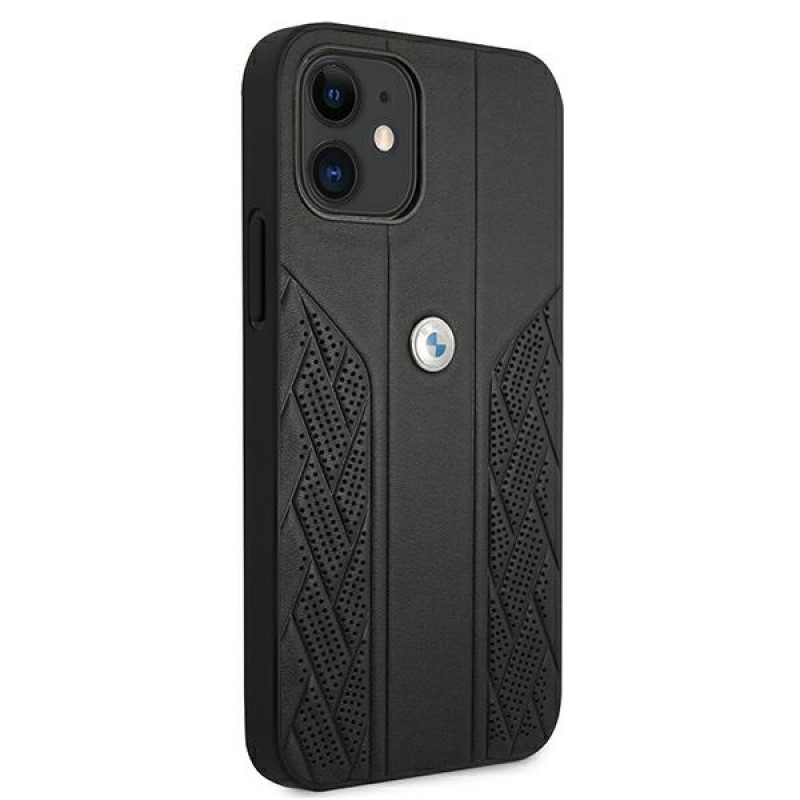 BMW BMHCP12SRSPPK Curve Perforate skórzane etui typu hardcase do Apple iPhone 12 mini, czarne