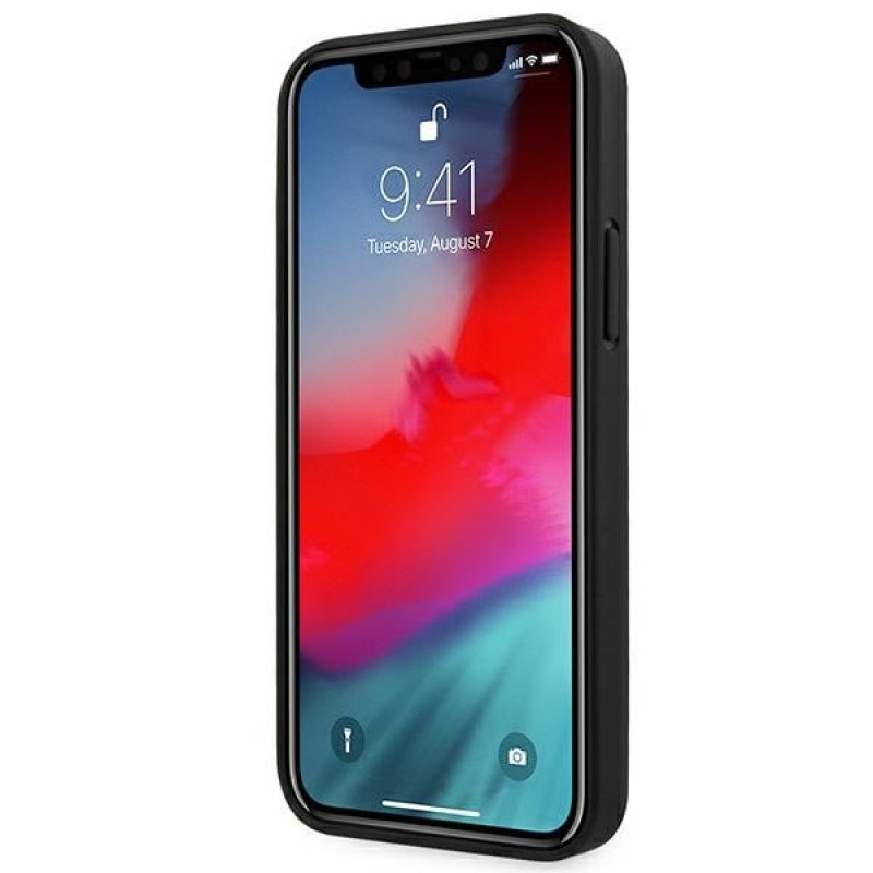 BMW BMHCP12LRSPPK Curve Perforate skórzane etui typu hardcase do Apple iPhone 12 Pro Max, czarne