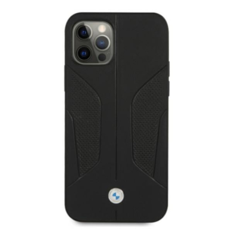 BMW BMHCP12MRSCSK Perforate Sides skórzane etui typu hardcase do Apple iPhone 12 / 12 Pro, czarne