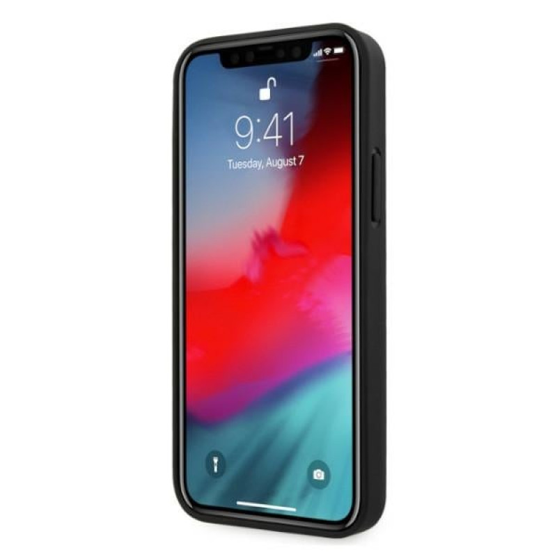 BMW BMHCP12MRSCSK Perforate Sides skórzane etui typu hardcase do Apple iPhone 12 / 12 Pro, czarne