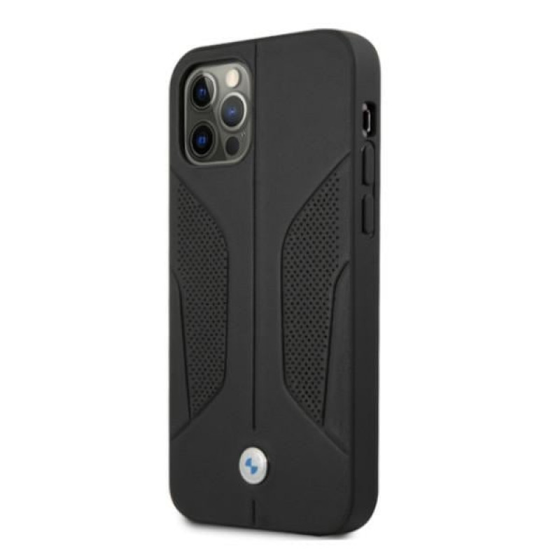 BMW BMHCP12LRSCSK Perforate Sides skórzane etui typu hardcase do Apple iPhone 12 Pro Max, czarne