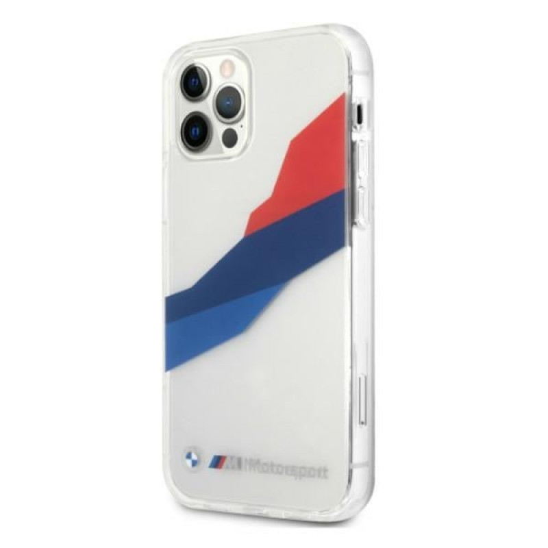 BMW BMHCP12LSKTGT Motorsport Tricolor sztywne etui do Apple iPhone 12 Pro Max, przezroczyste