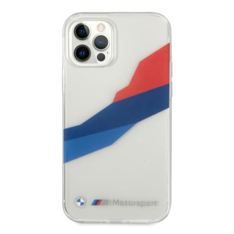 BMW BMHCP12LSKTGT Motorsport Tricolor sztywne etui do Apple iPhone 12 Pro Max, przezroczyste