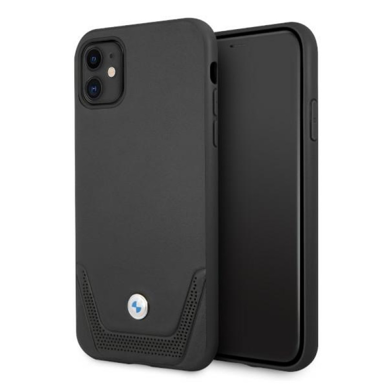 BMW BMHCN61RSWPK Leather Perforate sztywne etui do Apple iPhone 11, czarne