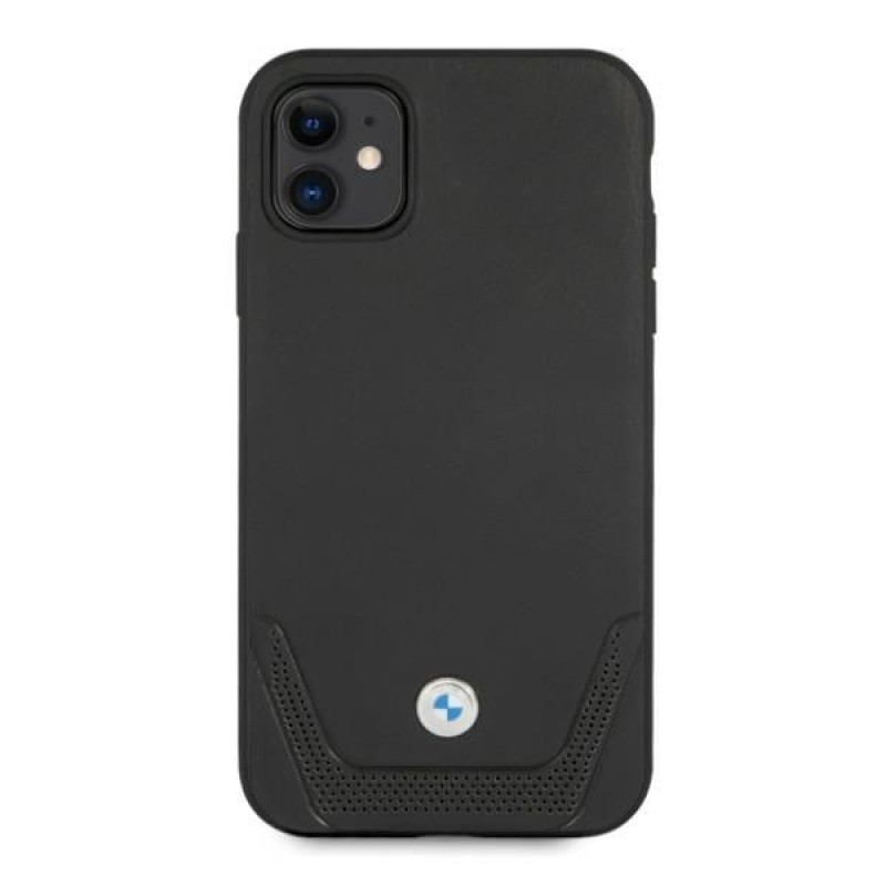 BMW BMHCN61RSWPK Leather Perforate sztywne etui do Apple iPhone 11, czarne