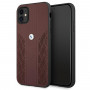BMW BMHCN61RSPPR Leather Curve Perforate sztywne etui do Apple iPhone 11, czerwone