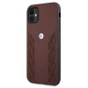 BMW BMHCN61RSPPR Leather Curve Perforate sztywne etui do Apple iPhone 11, czerwone