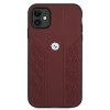 BMW BMHCN61RSPPR Leather Curve Perforate sztywne etui do Apple iPhone 11, czerwone