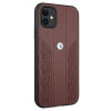 BMW BMHCN61RSPPR Leather Curve Perforate sztywne etui do Apple iPhone 11, czerwone