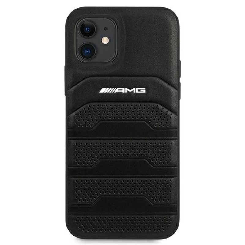 Mercedes-AMG AMHCP12SGSEBK Leather Debossed Lines sztywne etui do Apple iPhone 12 mini, czarne