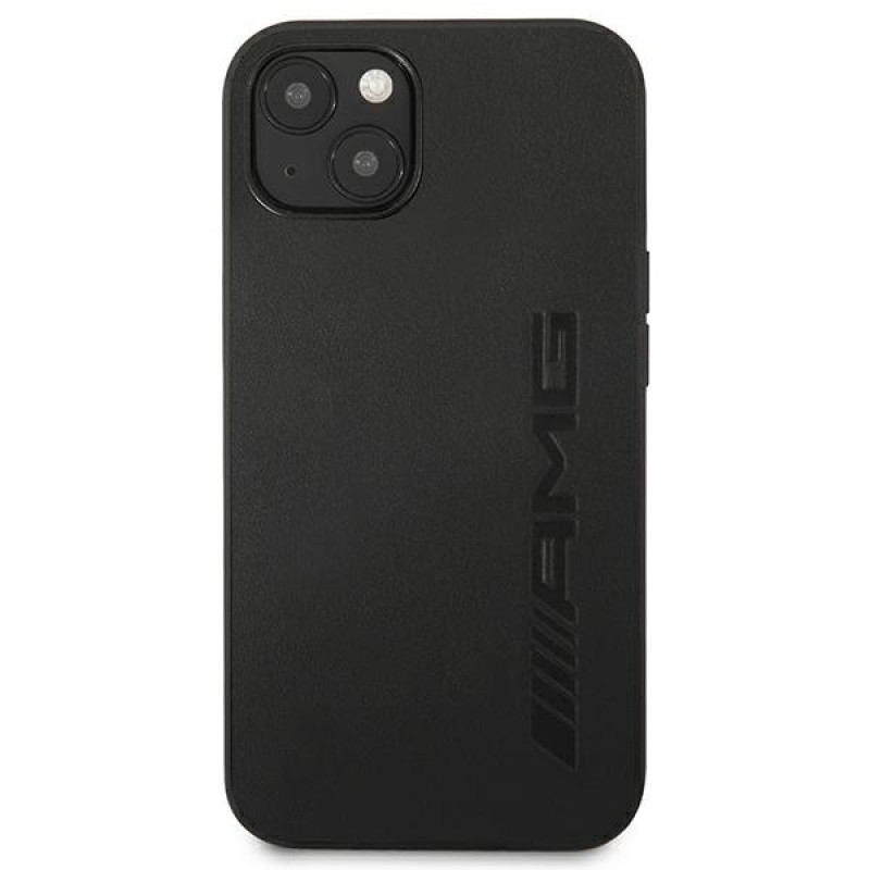 Mercedes-AMG AMHCP13MDOLBK Leather Hot Stamped sztywne etui do Apple iPhone 13, czarne