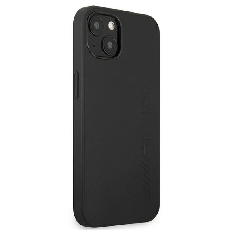 Mercedes-AMG AMHCP13MDOLBK Leather Hot Stamped sztywne etui do Apple iPhone 13, czarne