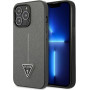 Guess GUHCP13LPSATLG etui hardcase do Apple iPhone 13 Pro, Saffiano Triangle Logo, srebrne
