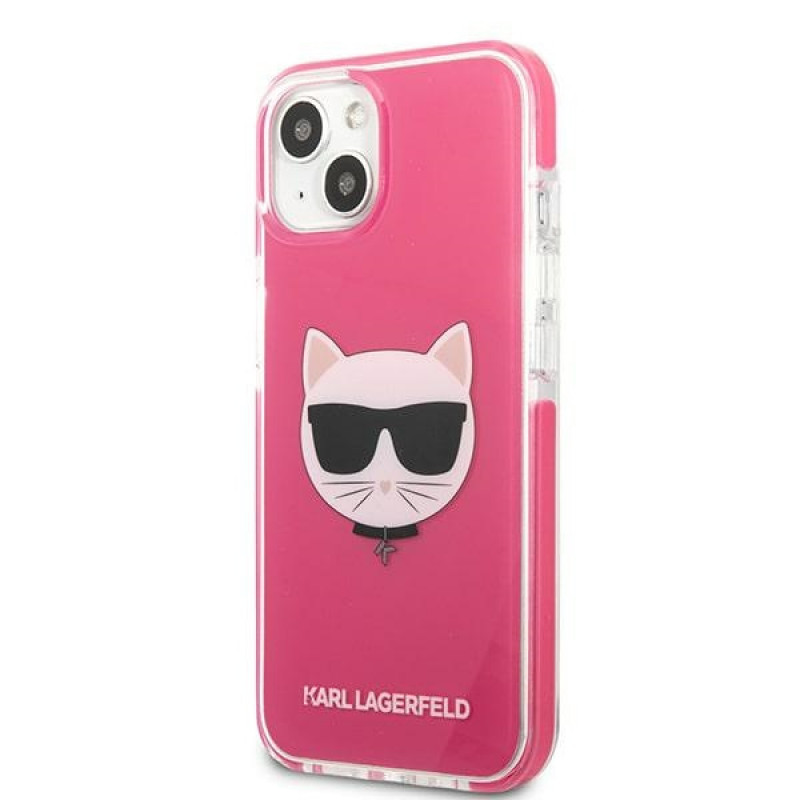 Karl Lagerfeld KLHCP13STPECPI etui hardcase do Apple iPhone 13 mini 5,4″, Choupette Head, fuksja