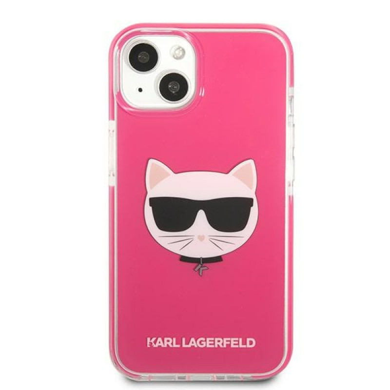 Karl Lagerfeld KLHCP13STPECPI etui hardcase do Apple iPhone 13 mini 5,4″, Choupette Head, fuksja