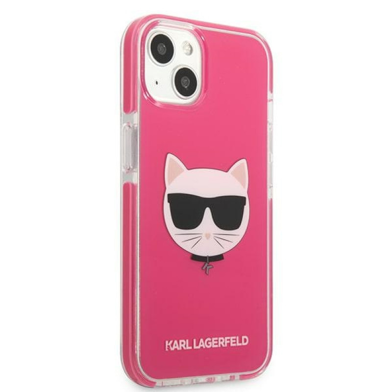 Karl Lagerfeld KLHCP13STPECPI etui hardcase do Apple iPhone 13 mini 5,4″, Choupette Head, fuksja