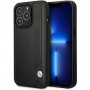 BMW BMHCP14L22RBDK Leather Blue Dots twarde etui do iPhone 14 Pro 6,1", czarne