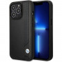 BMW BMHCP14X22RBDK Leather Blue Dots twarde etui do iPhone 14 Pro Max 6,7", czarne