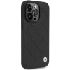 BMW BMHCP14L22RQDK Leather Quilted twarde etui do iPhone 14 Pro 6,1", czarne