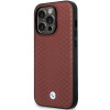 BMW BMHCP14L22RFGR Leather Diamond Pattern twarde etui do iPhone 14 Pro 6,1", bordowe