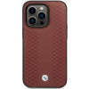 BMW BMHCP14L22RFGR Leather Diamond Pattern twarde etui do iPhone 14 Pro 6,1", bordowe