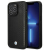 BMW BMHCP14L22RFGK Leather Diamond Pattern twarde etui do iPhone 14 Pro 6,1", czarne