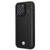 BMW BMHCP14L22RFGK Leather Diamond Pattern twarde etui do iPhone 14 Pro 6,1", czarne