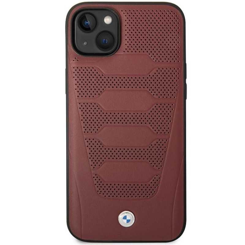 BMW BMHCP14S22RPSR etui do iPhone 14, bordowe, Leather Seats Pattern
