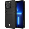 BMW BMHCP14L22RSEPK etui do iPhone 14 Pro, czarne, Leather Card Slot