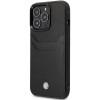 BMW BMHCP14X22RSEPK etui do iPhone 14 Pro Max, czarne, Leather Card Slot