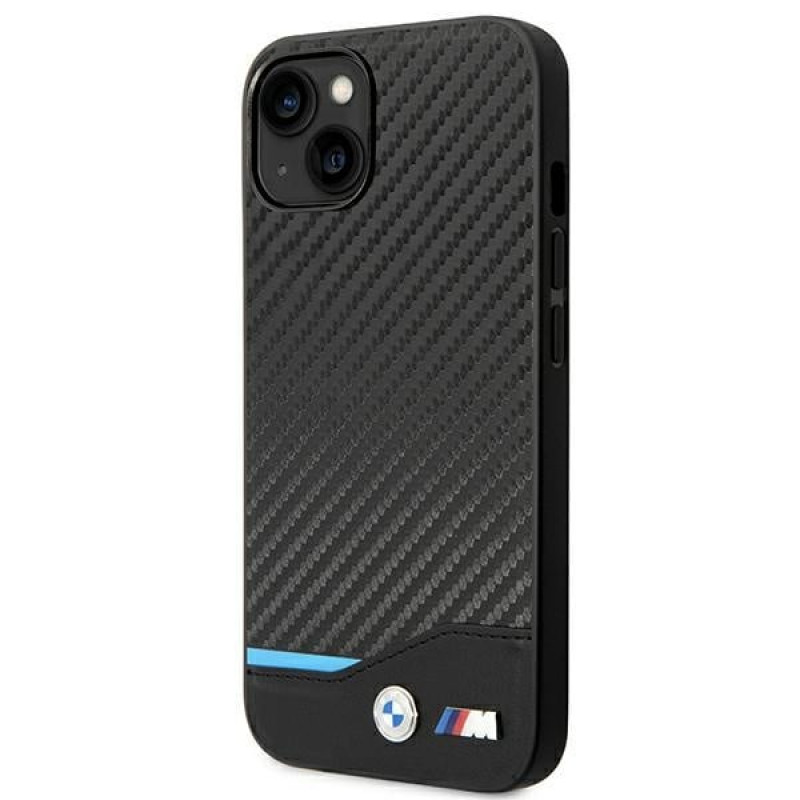 BMW BMHCP14M22NBCK etui do iPhone 14 Plus, czarne, Leather Carbon