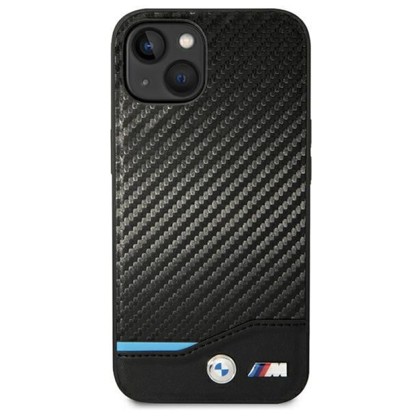 BMW BMHCP14M22NBCK etui do iPhone 14 Plus, czarne, Leather Carbon