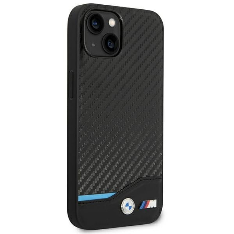 BMW BMHCP14M22NBCK etui do iPhone 14 Plus, czarne, Leather Carbon