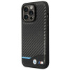 BMW BMHCP14L22NBCK etui do iPhone 14 Pro, czarne, Leather Carbon