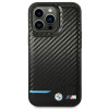 BMW BMHCP14L22NBCK etui do iPhone 14 Pro, czarne, Leather Carbon