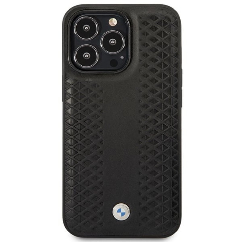 BMW BMHMP14X22RFGK Leather Diamond Pattern MagSafe etui do Apple iPhone 14 Pro Max 6,7″, czarne