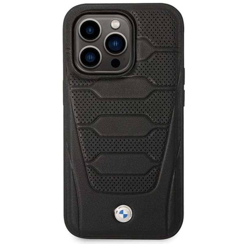 BMW BMHMP14X22RPSK Leather Seats Pattern MagSafe etui do Apple iPhone 14 Pro Max 6,7″, czarne
