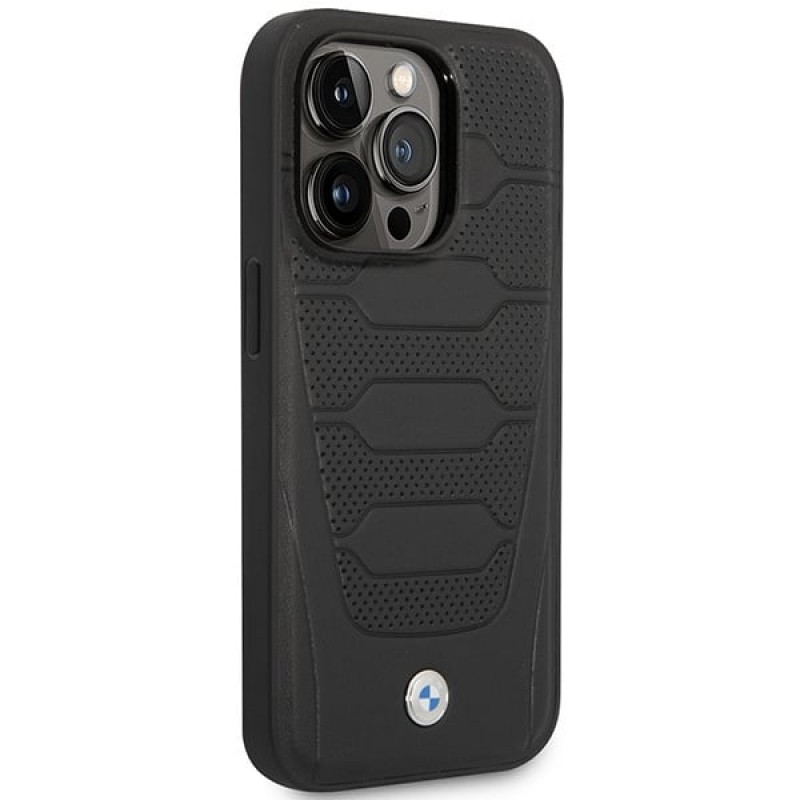 BMW BMHMP14X22RPSK Leather Seats Pattern MagSafe etui do Apple iPhone 14 Pro Max 6,7″, czarne