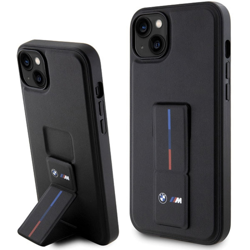BMW BMHCP14M22GSLK Grip Stand Hot Stamp sztywne etui do Apple iPhone 14 Plus / 15 Plus, czarne