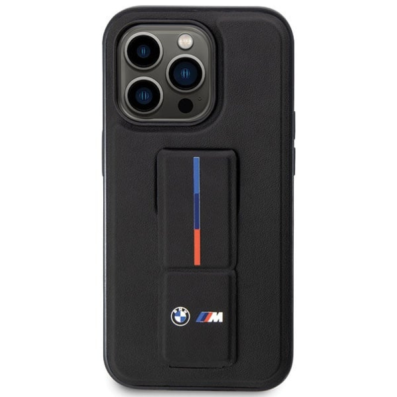 BMW BMHCP14L22GSLK Grip Stand Hot Stamp sztywne etui do Apple iPhone 14 Pro, czarne