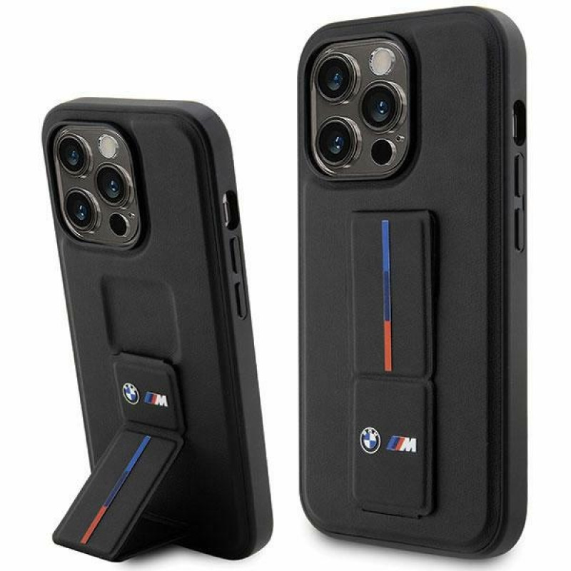 BMW BMHCP14X22GSLK Grip Stand Hot Stamp sztywne etui do Apple iPhone 14 Pro Max, czarne