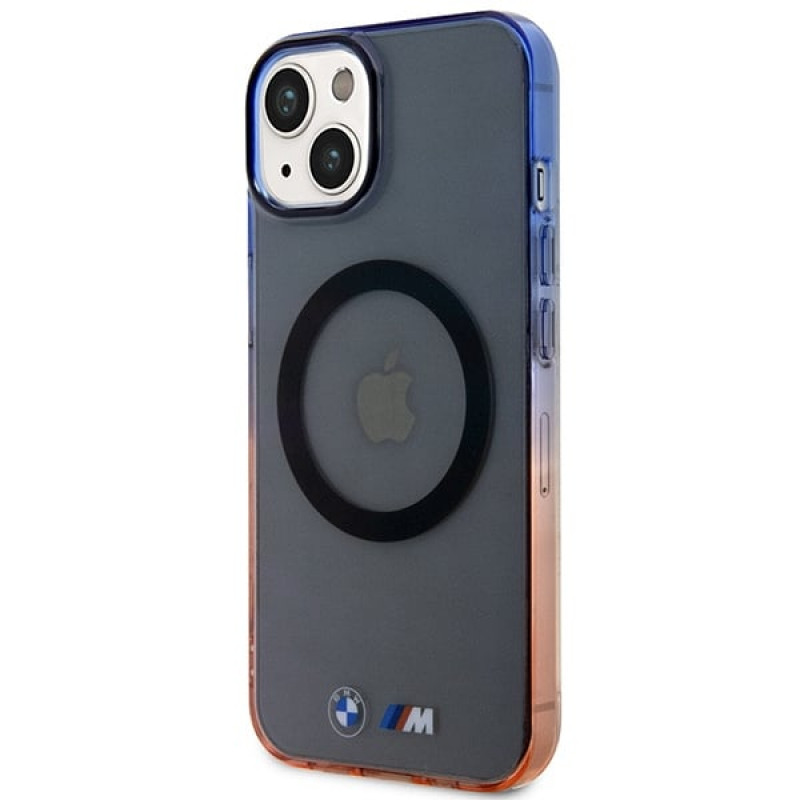 BMW BMHMP14MHTGE Gradient Bumper MagSafe sztywne etui do Apple iPhone 14 Plus / 15 Plus, szare