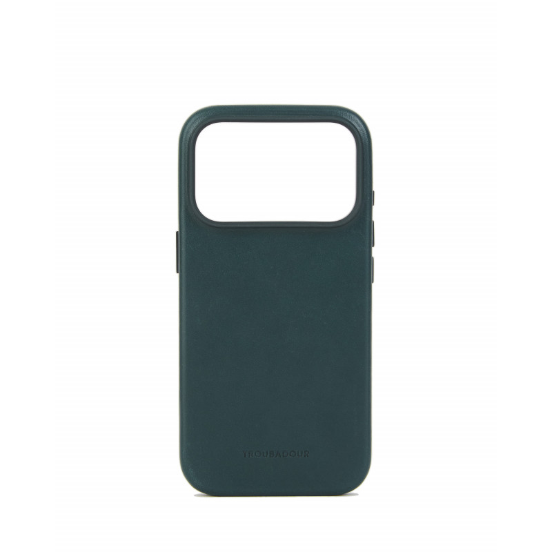 Mujjo Troubadour skórzane etui do Apple iPhone 18 Pro / 17 Pro, MagSafe, obsydianowozielone